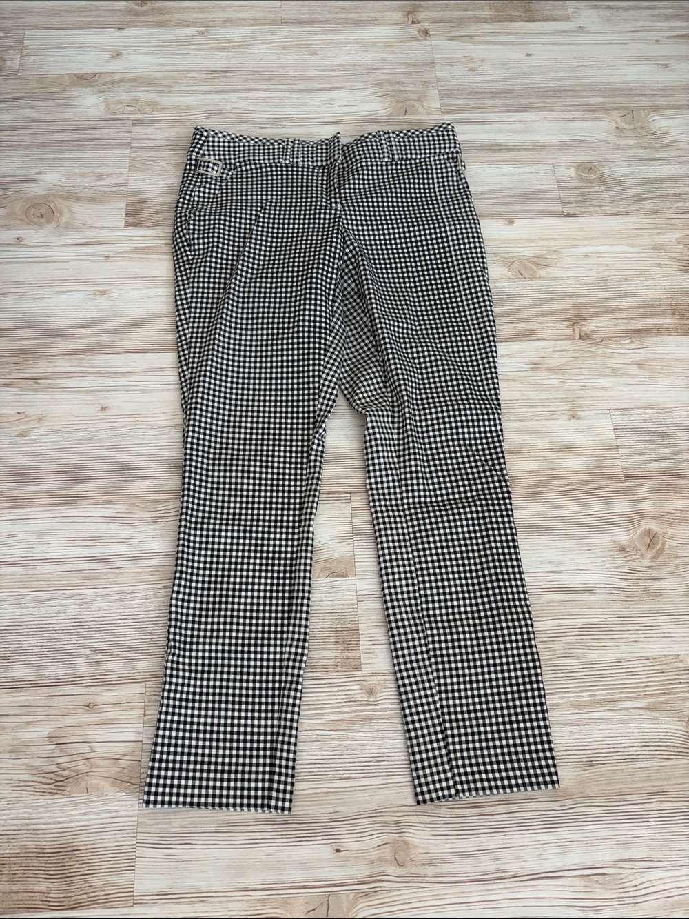 Candie's Black & White Gingham Straight-Leg Chinos